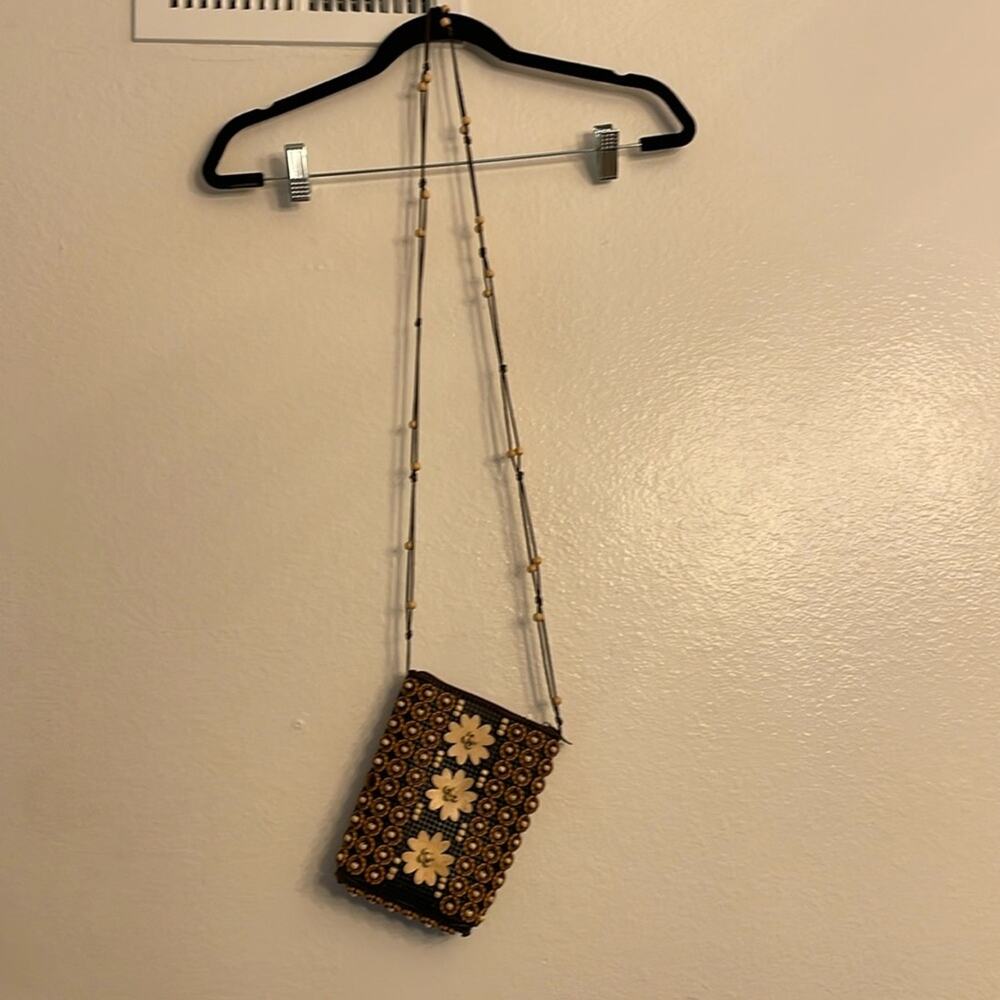 Handmade wooden bead satchel